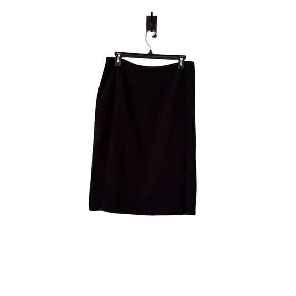 Kasper Women's Size 10 Black Solid Crepe Midi Pencil Skirt 30” Waist, 25” Long - Picture 1 of 4